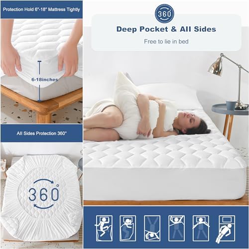 GRT Waterproof Mattress Protector with Hollow Cotton Filling
