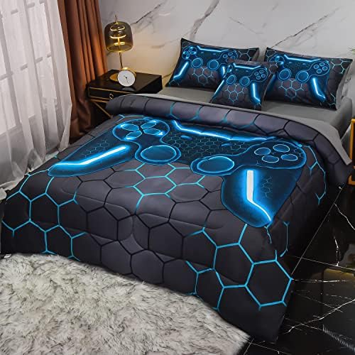 Keyroal 6Pcs Gaming Themed Comforter Set Twin Size