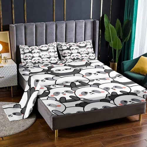 XYNHML Cartoon Panda 4Pcs Bedding Set for Kids