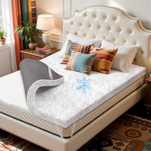 CHUN YI Cooling Mattress Topper Queen 4 Inch