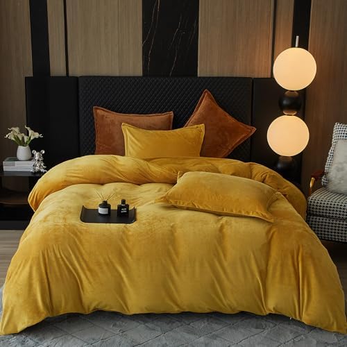 PHF Velvet Duvet Cover Set 3pcs King Size with 8 Ties