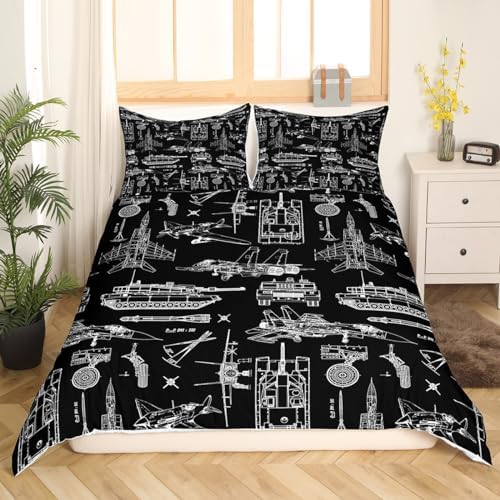Castle Fairy Cars Tank Duvet Cover Set Twin Size 1