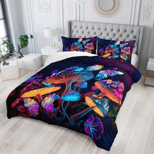 Black Mushroom Comforter Set - Full Size