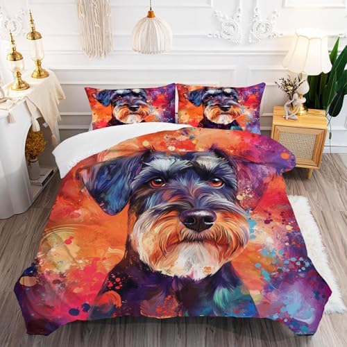 Custom 3D Print Standard Schnauzer Duvet Cover Set