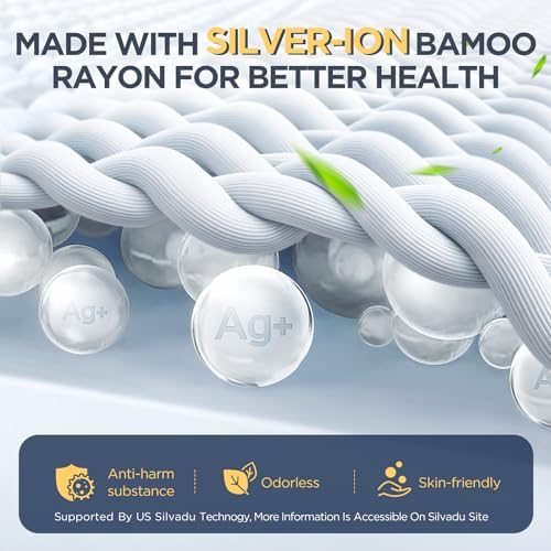 Novted Premium Waterproof Queen Mattress Protector with Silver-infused Bamboo Rayon 1