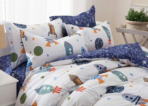 Brandream Twin Kids Bedding Set 3-Piece Space Galaxy