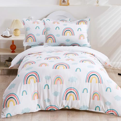 Kids Rainbow Cloud Duvet Cover Set 3Pcs Full Size