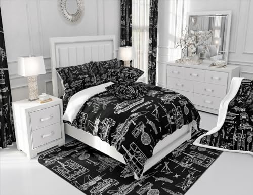 Castle Fairy Cars Tank Duvet Cover Set Twin Size 1