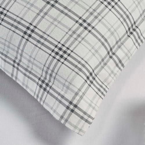 Superior Plaid Flannel Duvet Set Charcoal KingCalifornia King 1
