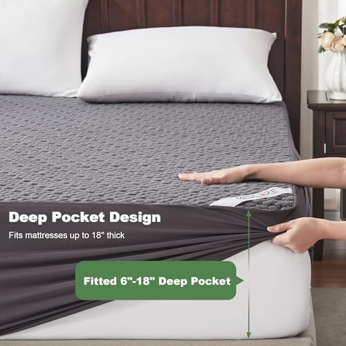 BEDLORE Waterproof Queen Mattress Protector with Deep Pocket