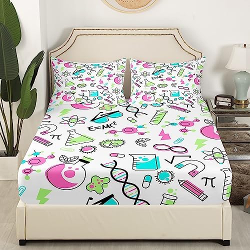 Erosebridal Science Theme Twin Fitted Sheet Set