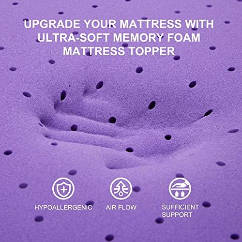 SINWEEK 15 Inch Gel Memory Foam Mattress Topper