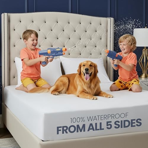 Utopia Bedding Waterproof 5-Sided Mattress Protector Queen Size