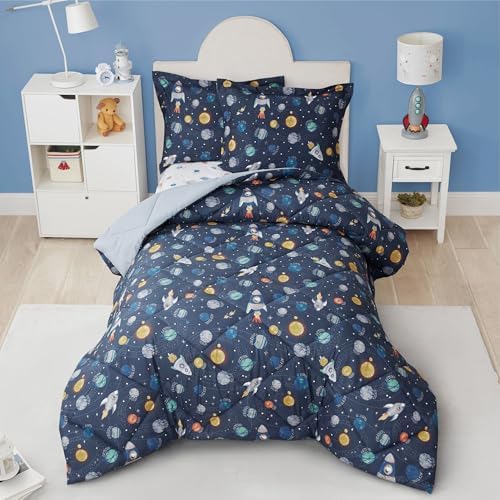 PPOLCA Queen Space Bedding Set for Boys 3 pcs