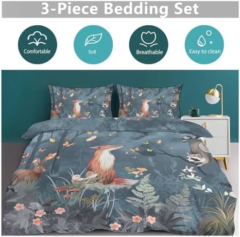 Fox Woodland Duvet Cover Set 3 Piece with Pillowcases
