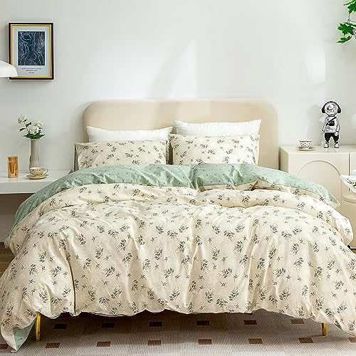 Floarl King Duvet Cover Set - 3 Pieces Floral Bedding with Zipper Closure