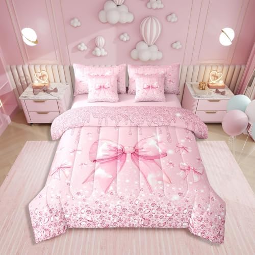 Erosebridal 7 Piece Bow Bed in A Bag for Kids