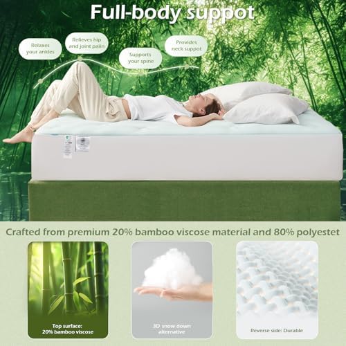 Hansleep Queen Mattress Toppers for Back Pain Relief