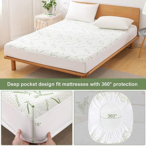 Softhour Full Size Mattress Protector Waterproof Breathable Bamboo Rayon
