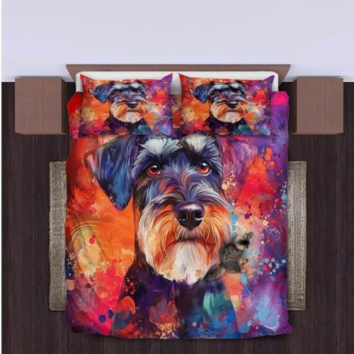 Custom 3D Print Standard Schnauzer Duvet Cover Set