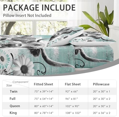 WeCozy 4-Piece Full Size Bed Sheet Set with Pillowcases 1