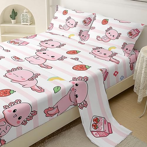 QOOMO Axolotl Themed Kids Bedding Set