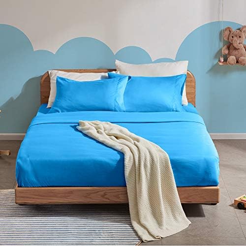 SLEEP ZONE Kids Full Size Bed Sheet Set - Sky Blue