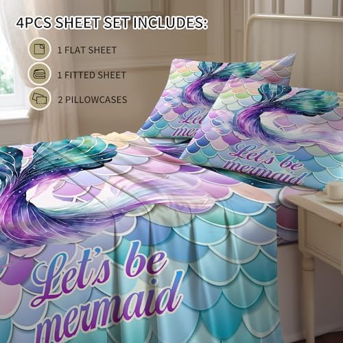 MASTERMARK Fish Tail Gradient Microfiber Comforter Set Cal King 4 Piece