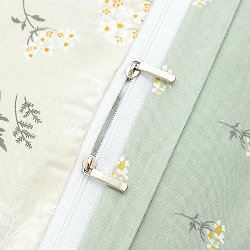 Floarl King Duvet Cover Set - 3 Pieces Floral Bedding with Zipper Closure