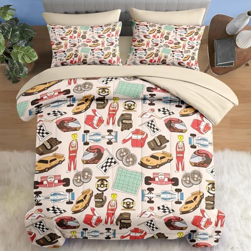 Pamnest Racing Car Comforter Set 7 Pcs Full Size