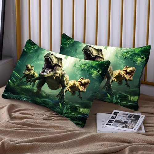VTKON Dinosaur Bed Sheets Queen Set for Kids