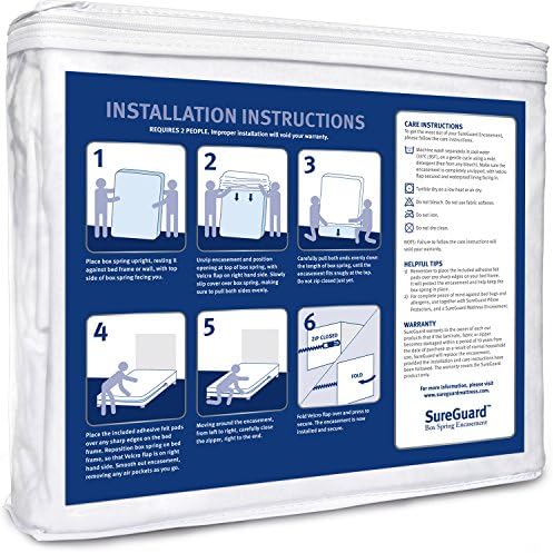 SureGuard Queen Box Spring Encasement - 100 Waterproof Bed Bug Proof Hypoallergenic