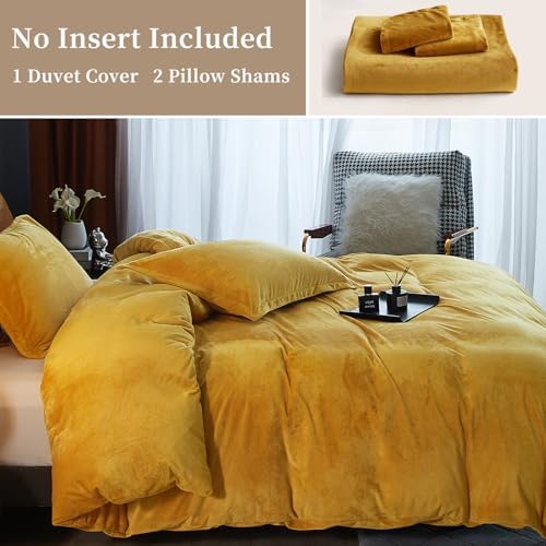 PHF Velvet Duvet Cover Set 3pcs King Size with 8 Ties