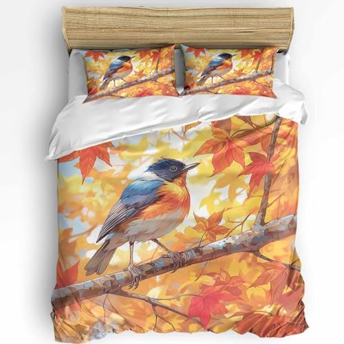 LooPoP Fall Bird Duvet Cover Set 3 PCS California King