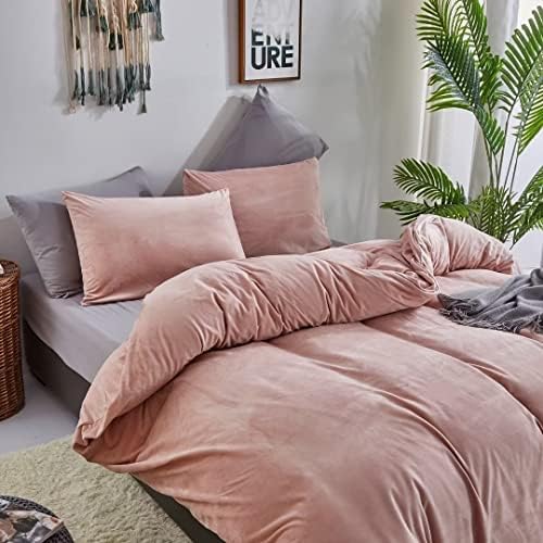 Pink Velvet Comforter Set Cal King 3Pcs