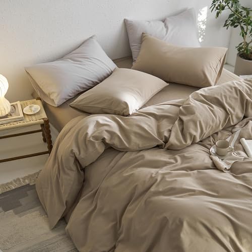 MooMee King Duvet Cover Set in Mocha Brown