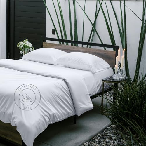 Jennifer Adams 400 TC Cotton Sateen Duvet Set KingCalifornia King White