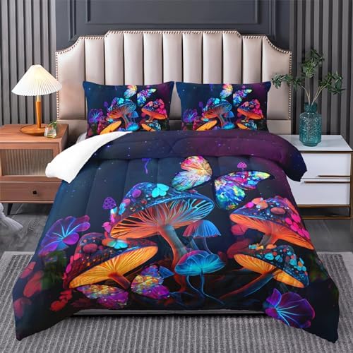 Black Mushroom Comforter Set - Full Size