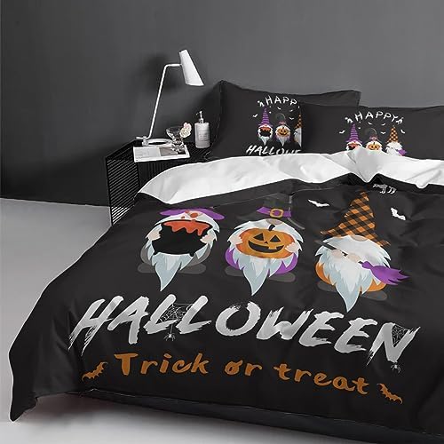 LooPoP Pumpkin Bats Duvet Cover Set 3Pcs California King