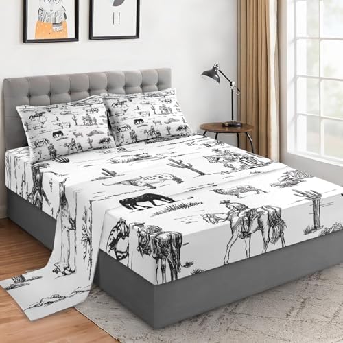 WeCozy 4-Piece Full Size Bed Sheet Set with Pillowcases