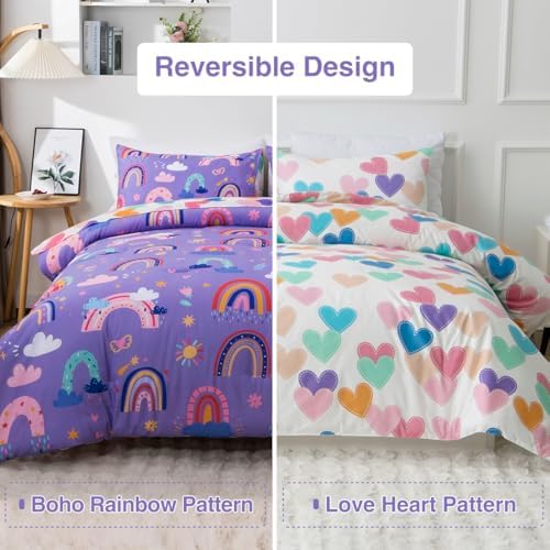 Holawakaka Boho Rainbow Comforter Set with Sheets 1