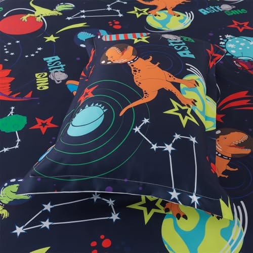 QJMIAOFANG Dinosaur Space Twin Bed Set 2 Pieces