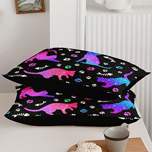 Axolotl Gradient Blue Cat Comforter Set 3Pcs