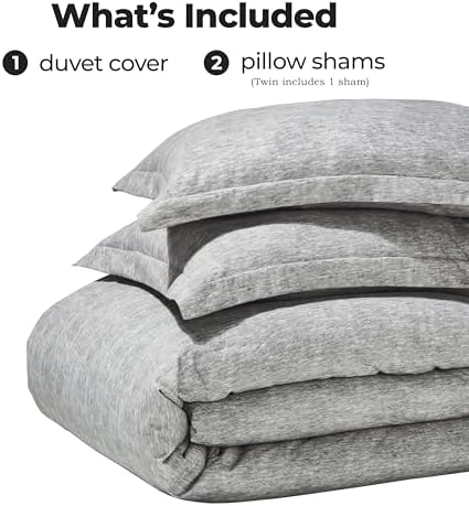 Superior Melange Flannel Duvet Set KingCalifornia King Charcoal