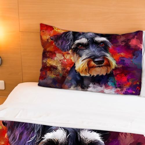 3D Print Standard Schnauzer Dog Duvet Cover Set for Kids 1