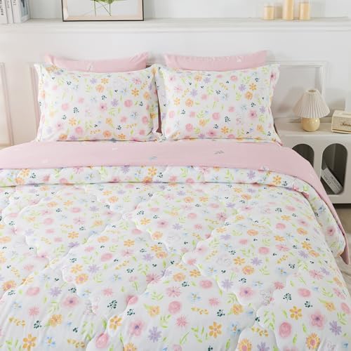 Wajade 7-Piece Floral Comforter Bed in a Bag Set