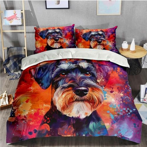 Custom 3D Print Standard Schnauzer Duvet Cover Set