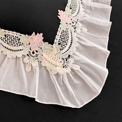 MOOWOO Flower Lace Ruffled Duvet Set - Sweet Girl Chiffon 3PC