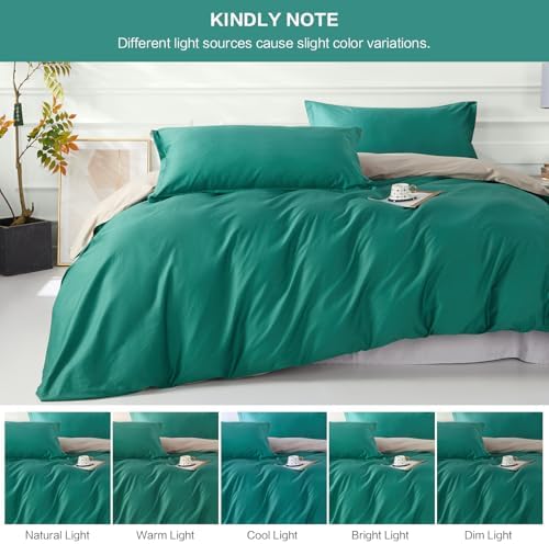 SAPHREAS Teal Duvet Cover King Size 3 Piece Set