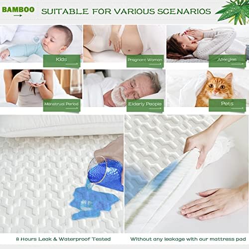 GRT Waterproof Mattress Protector with Cooling Rayon Bamboo Fabric